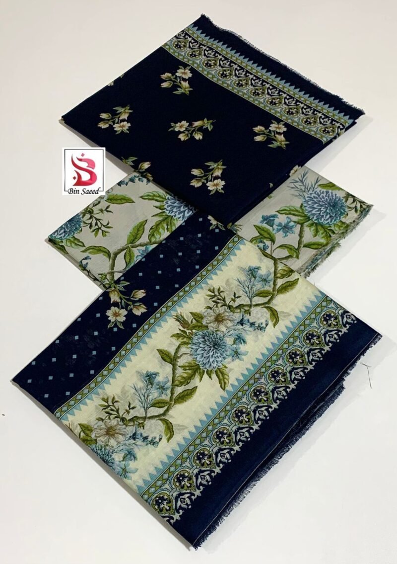 Bin Saeed 3 Piece Printed Lawn Suit With Printed Lawn Dupatta